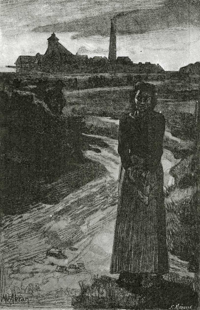 Anzin, 19. Yüzyıl (bw gravür) by French School