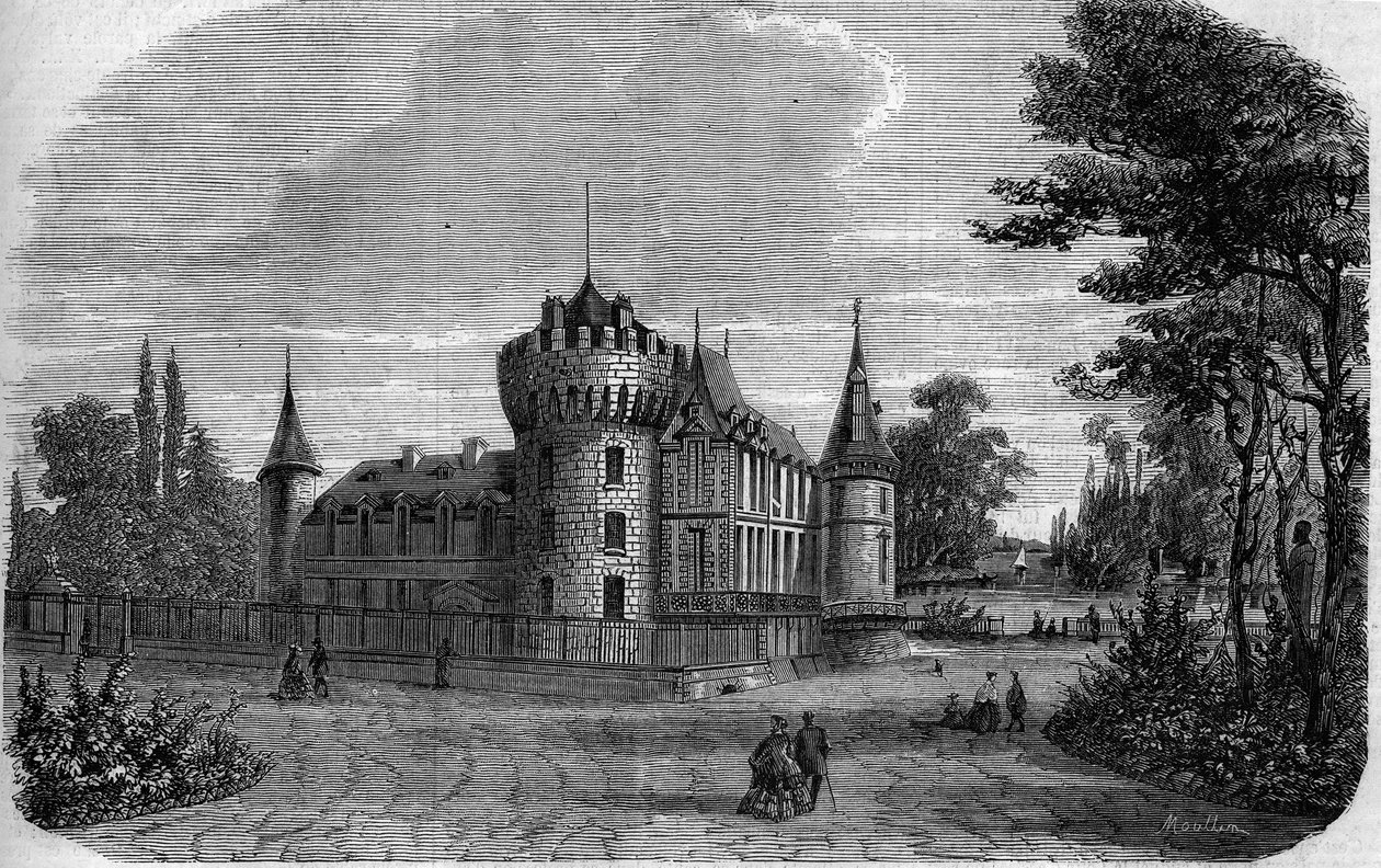 Mimari: Rambouillet kalesinin dış görünümü (14.-15. yüzyıl, yüzyıl boyunca yenilendi) by French School