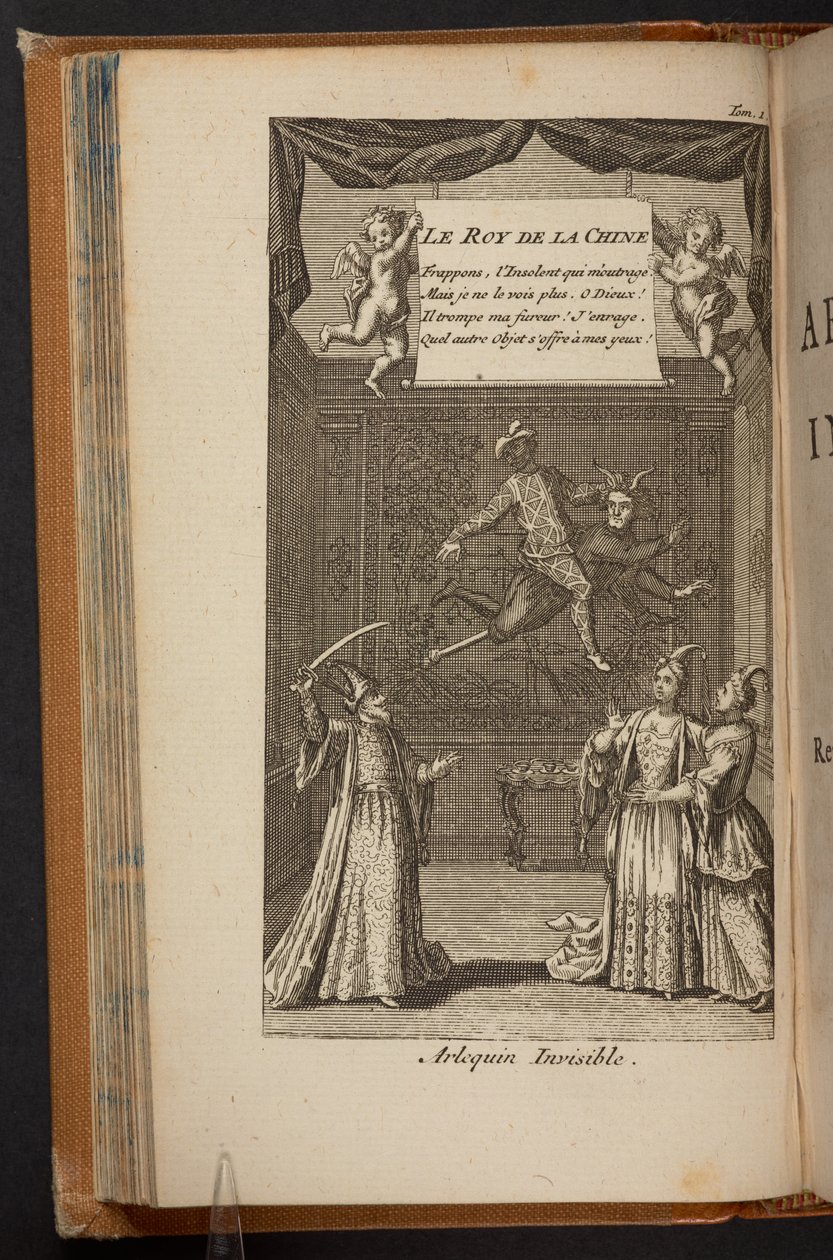Le Sage ve d'Orneval'den 'Arlequin Invisible', Le Théâtre de la Foire, ou l'Opéra Comique, karşı karşıya s.65 by French School