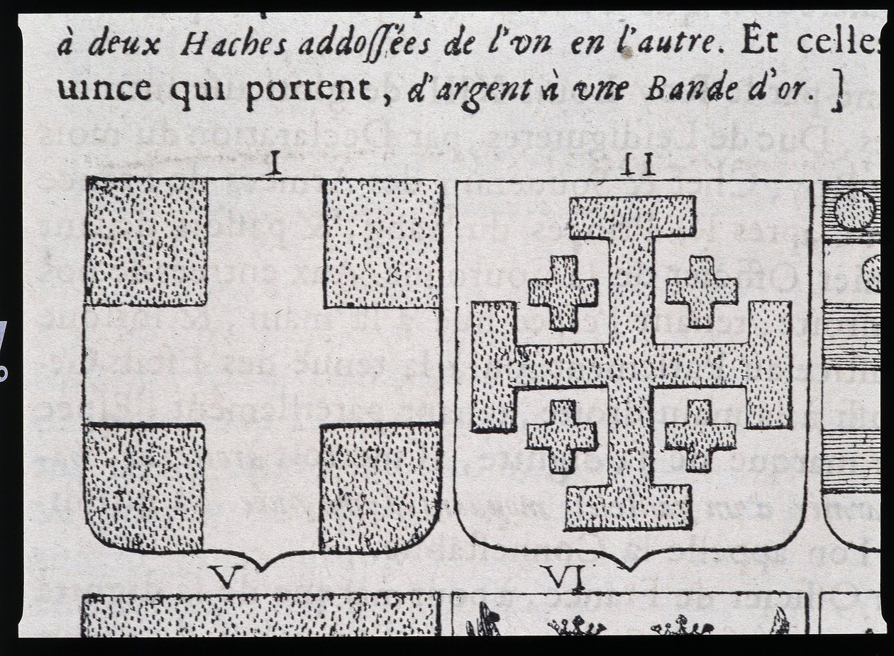 Armes de Montmorency et Godefroy de Bouillon - Pierre Paillot tarafından “” Armanın veya armanın vraye ve mükemmel bilimi”nde by French School