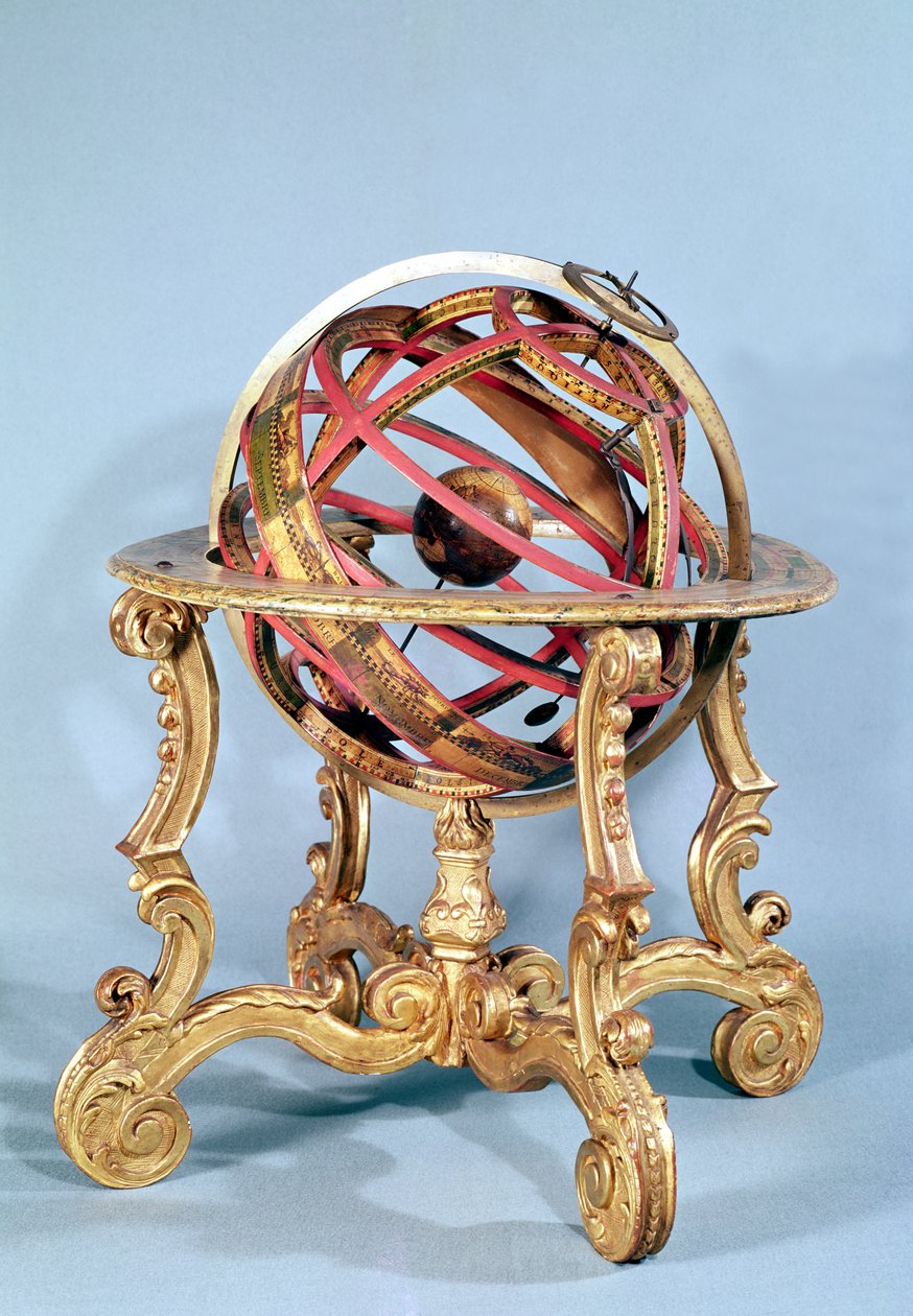 Armillary küre (yaldızlı ahşap) by French School