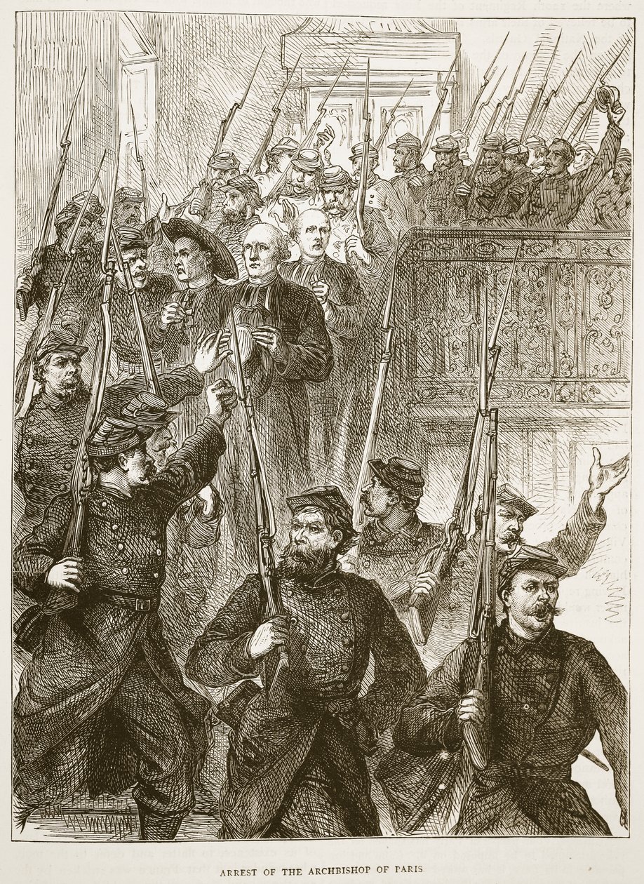 Paris Başpiskoposunun tutuklanması, Mart 1871, Cassells'in Fransa ve Almanya arasındaki Savaşın Tarihinden bir örnek, 1870-1871 by French School