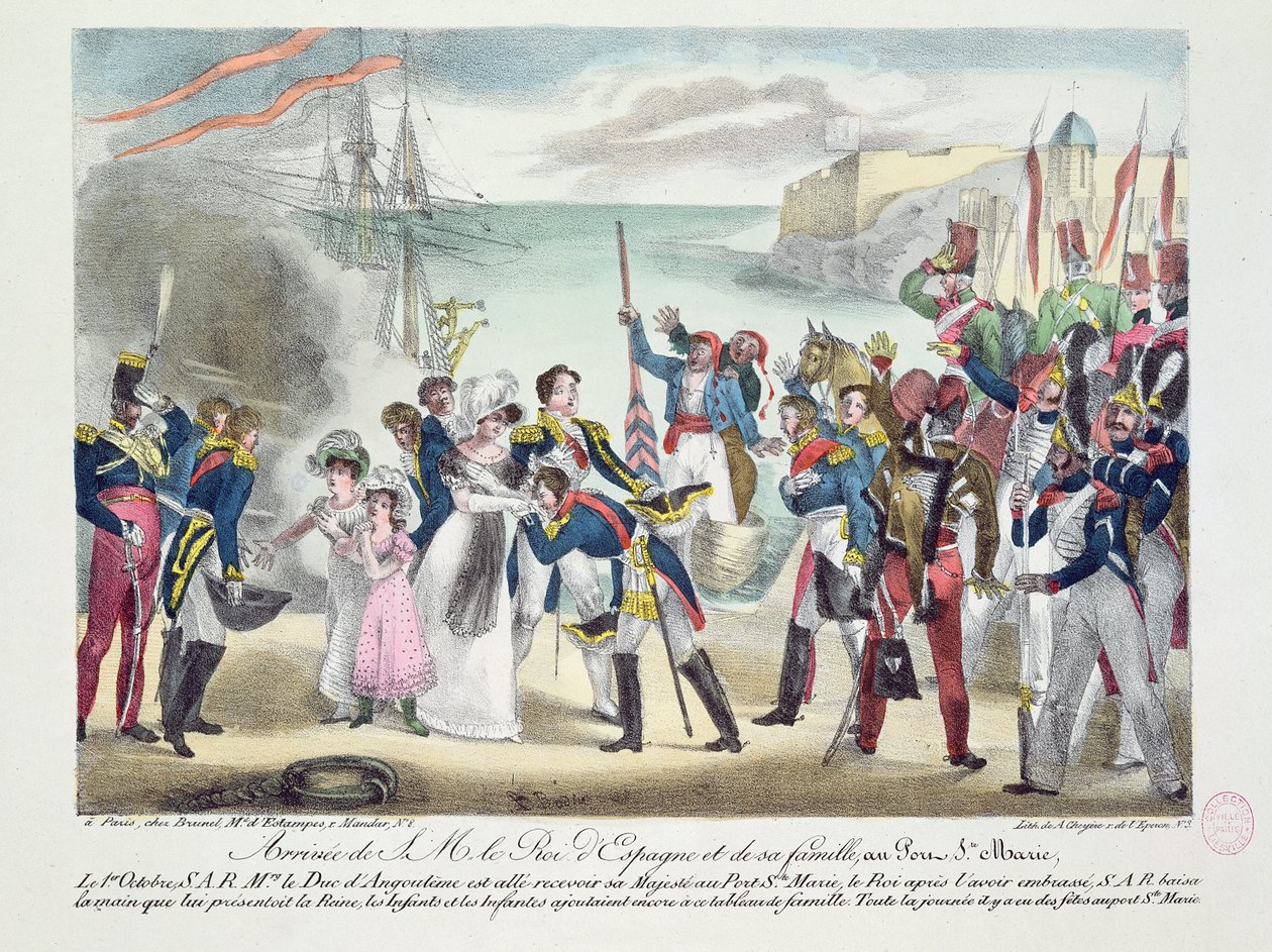 Majesteleri Ferdinand VII ve ailesinin Porte Sainte Marie
