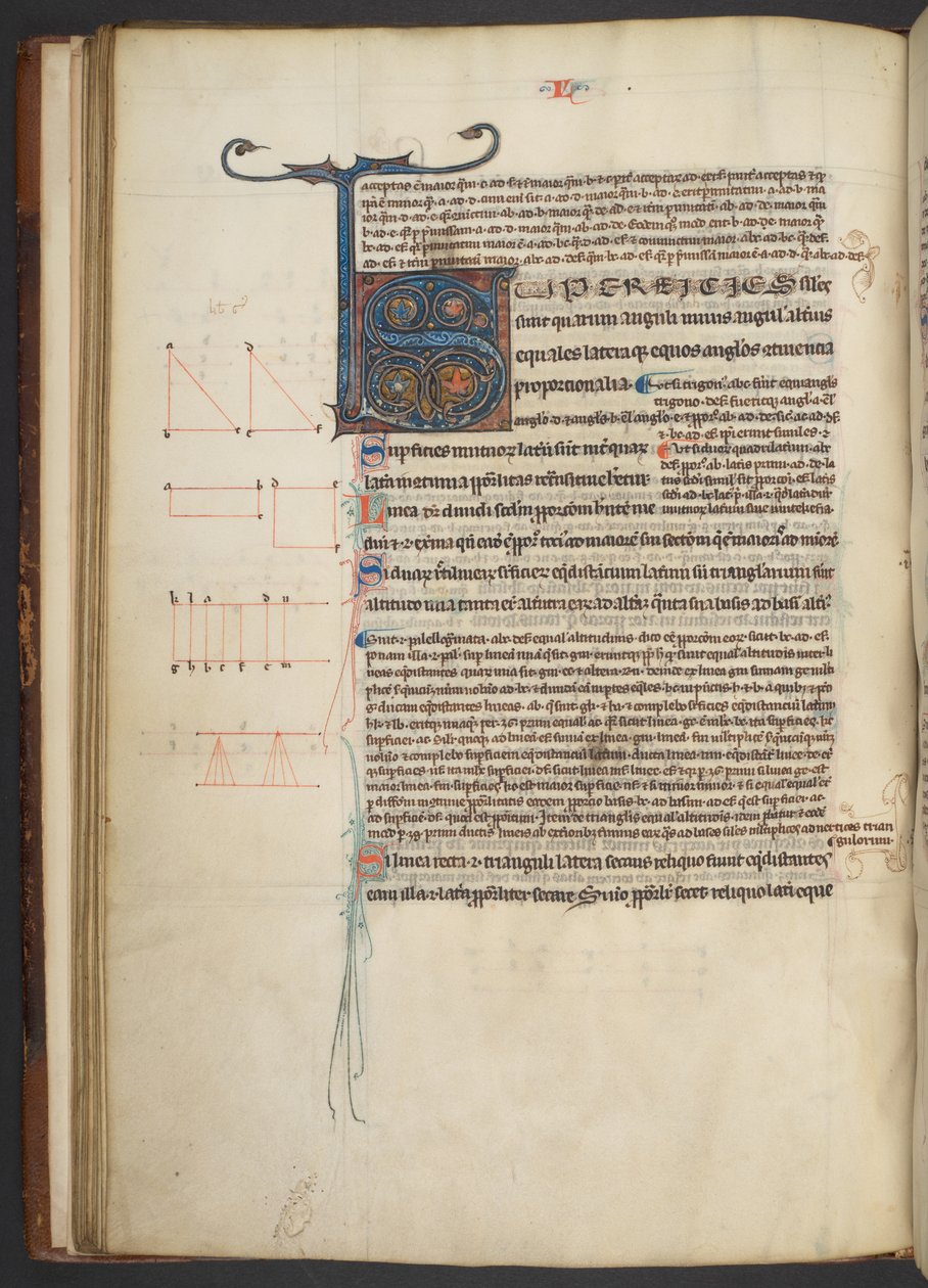 Arundel 84, f.33v, dekore edilmiş S başlangıç (parşömen) by French School