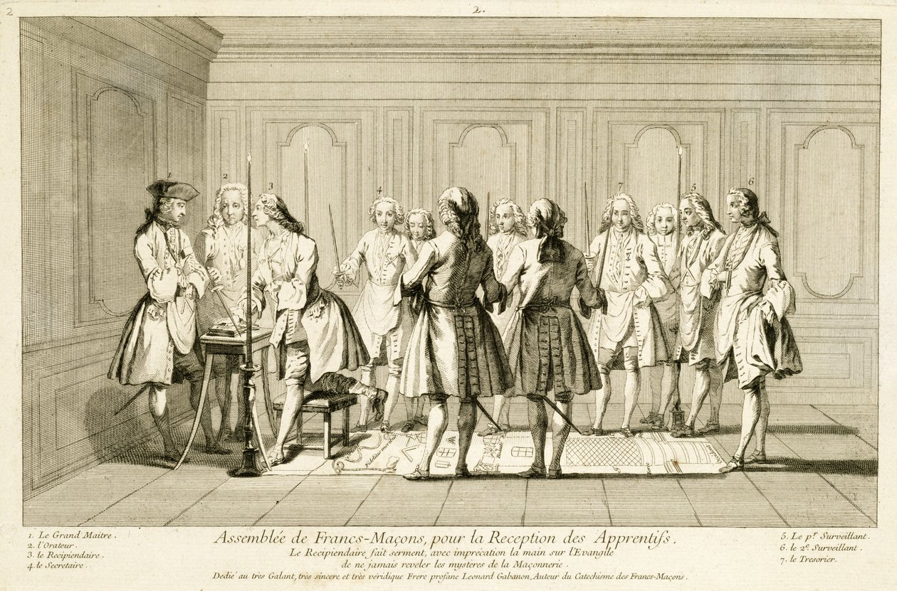 Din ve Gelenek Törenlerinden Çırak Almak İçin Hür Masonlar Meclisi, c.1733 by French School