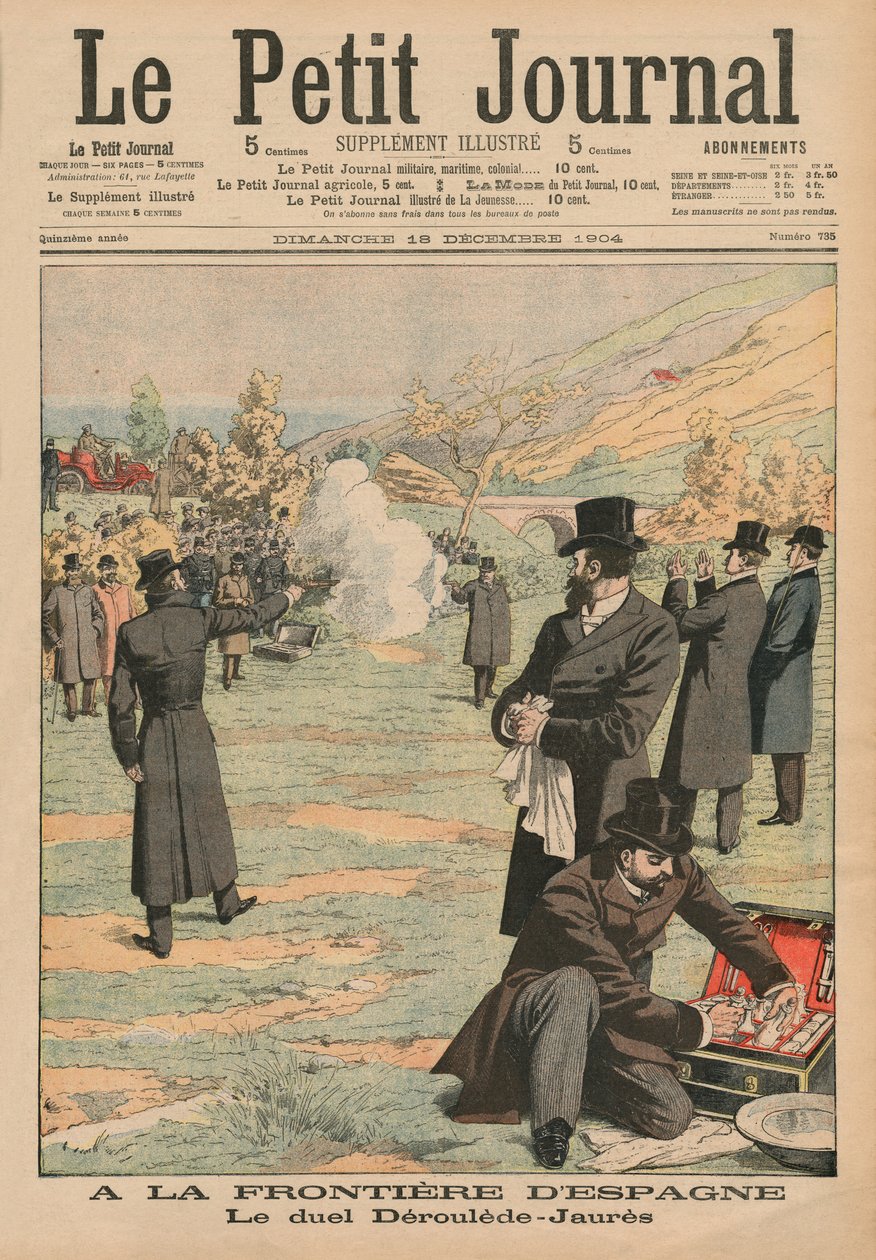 İspanya sınırında, Paul Deroulede ve Jean Jaures arasındaki düello, Le Petit Journal