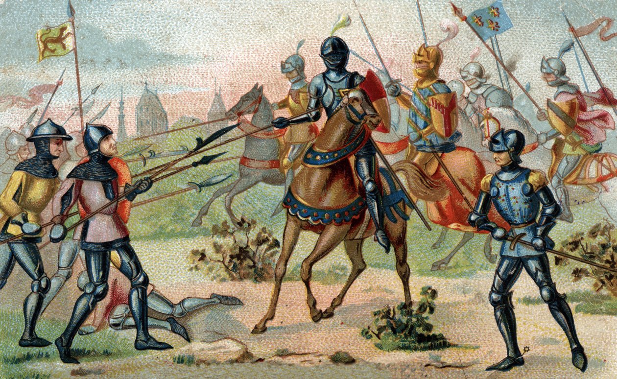 27 KASIM 1382 (Rozebeke, Belçika). 19. yüzyılın sonlarında kromolitografi. by French School