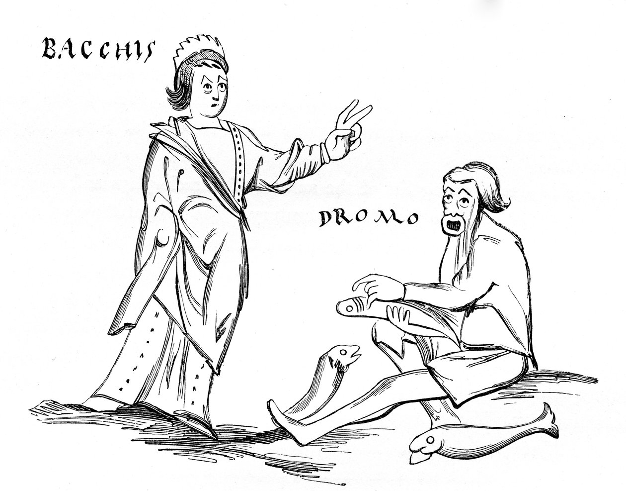 Bacchis ve Balıkçı by French School