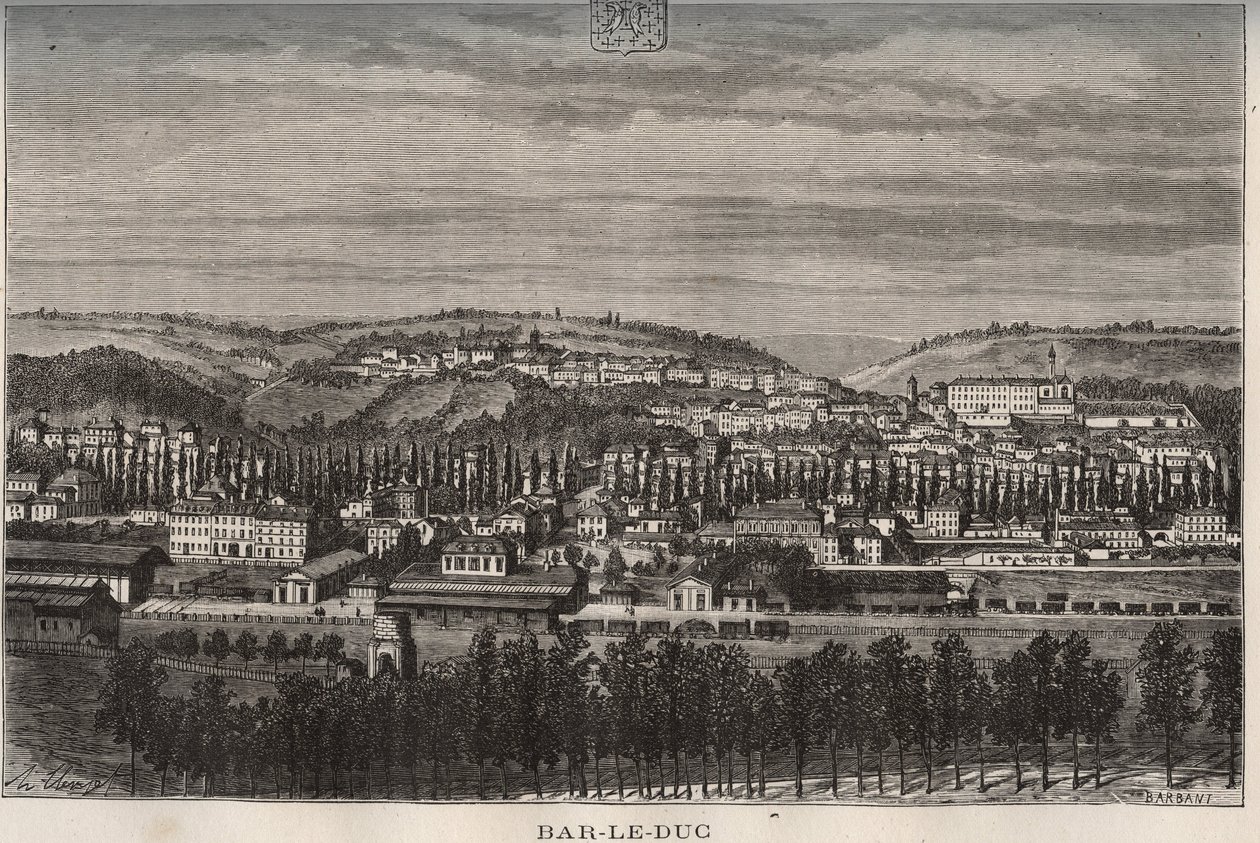Bar-le-Duc (Bar le Duc) - Meuse bölümü - V.A. Malt-Kahverengi. 1884 by French School