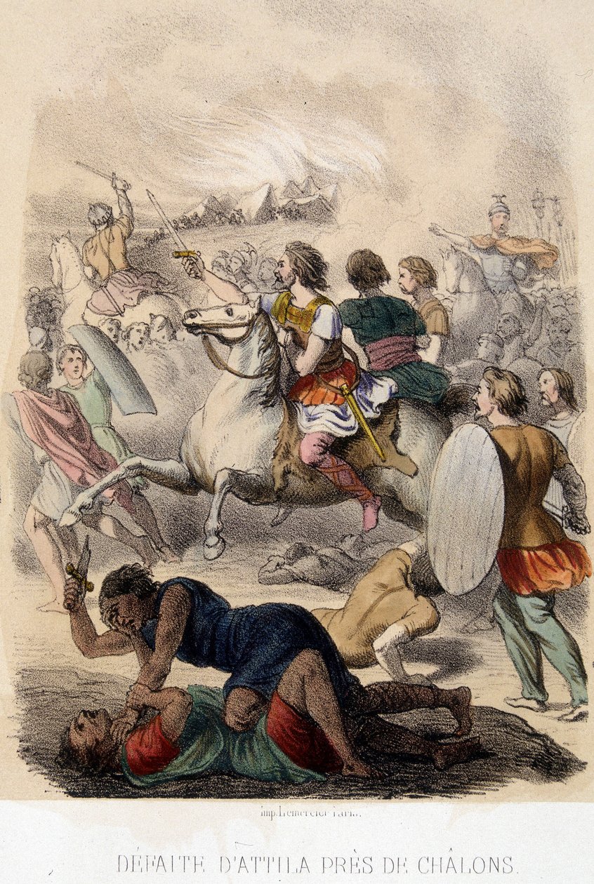Barbar İstilaları - Attila'nın Chalons Yakınındaki Yenilgisi by French School