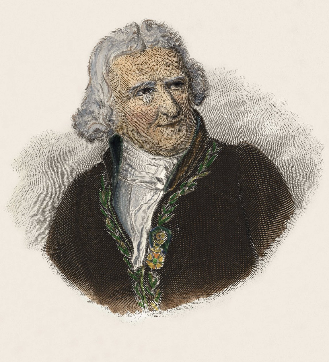 Baron Antoine Augustin Parmentier (1737-1813), Fransız eczacı, diyetisyen ve ziraatçı. "Faydalı Adamların Portreleri" içinde by French School