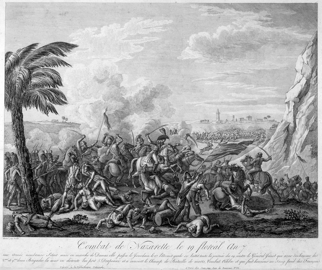 Nasıra Savaşı, General Jean Andoche Junot (Jean-Andoche) (1771-1813) komutasında 19 florreal yıl 7 (1799) - Thiers tarafından ““Fransız Devrimi”nde. 19. yüzyıl by French School