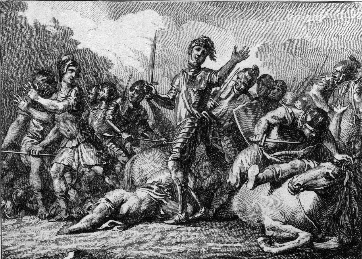 Tolbiac Savaşı, 496: Frankların Kralı Clovis 1st (466-511), Almanların Alaman kabilesini yenmek için Tanrı