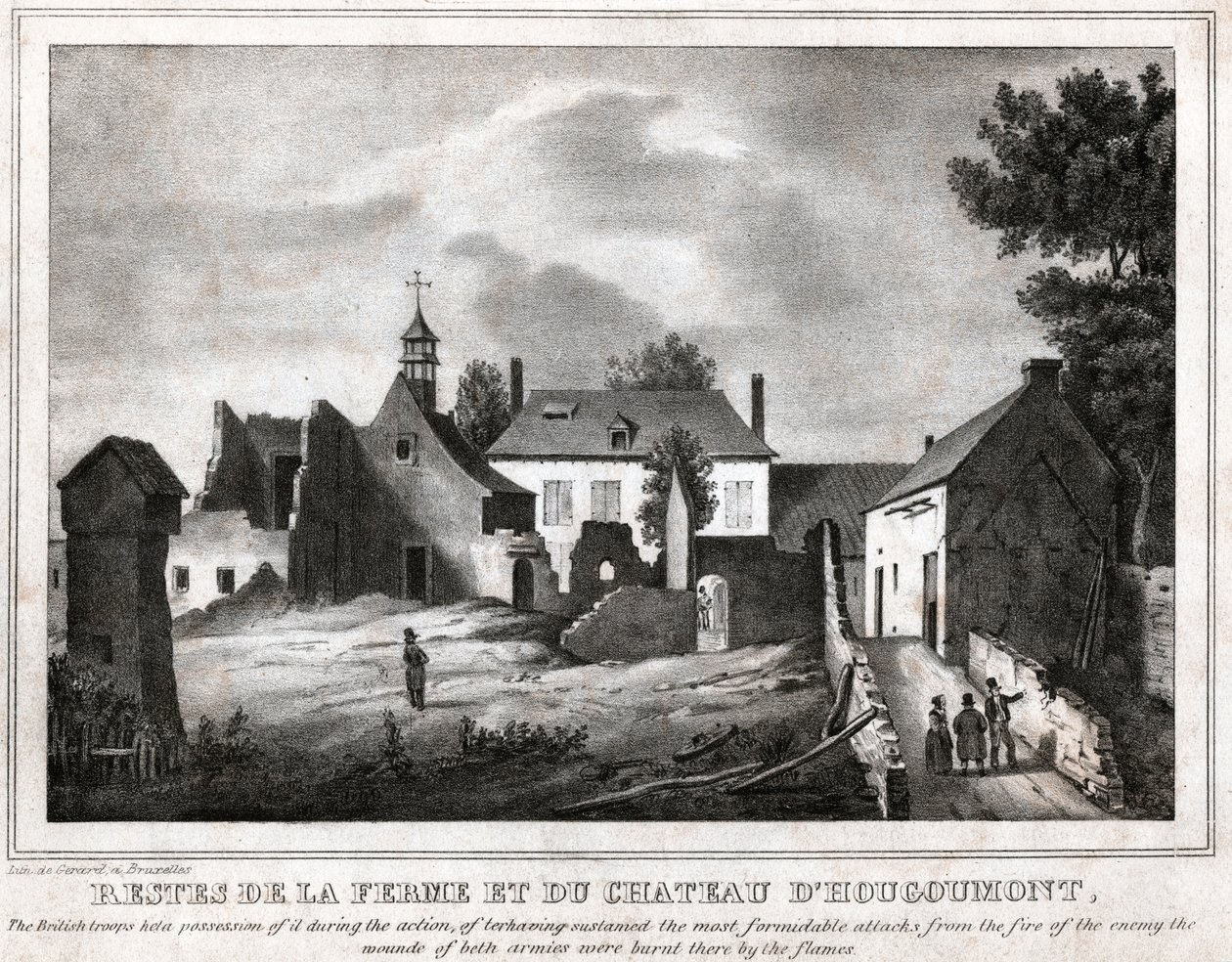 Waterloo Savaşı. (gravür, yaklaşık 1830) by French School