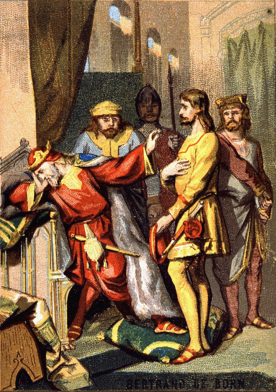 Bertran (Bertrand) de Born (1140 - 1215) Troubadour perigordin, Hautefort efendisi, İngiltere Kralı II. Henry