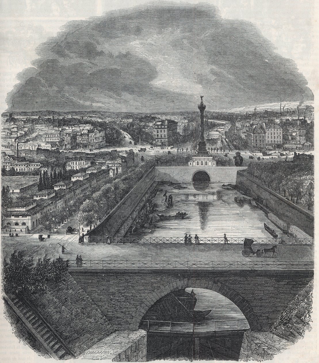 Canal Saint-Martin (Saint Martin), Place ve Bastille bölgesinin Seine
