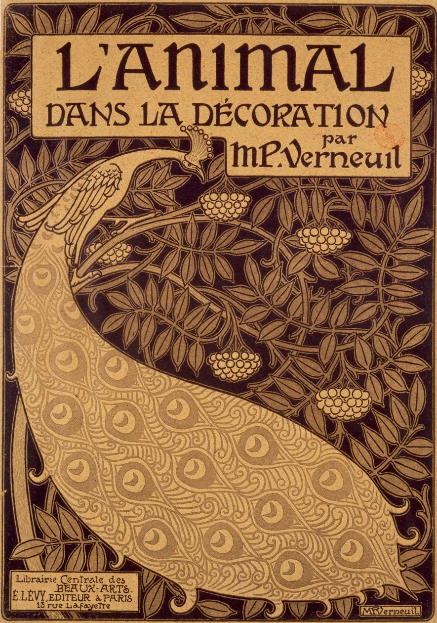 LAnimal dans la Dekorasyon için Kitap Ceket Maurice Pillard Verneuil tarafından 1897 yayınlandı by French School