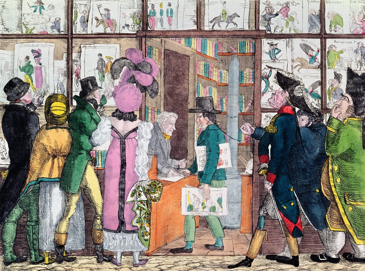 Kitap ve matbaa satıcısı, 19. yüzyılın başlarında by French School