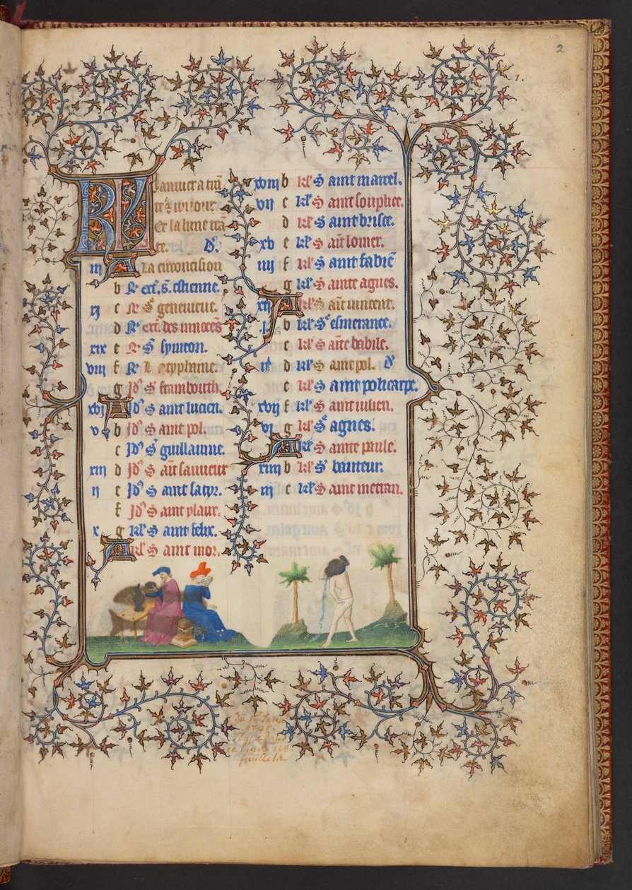 Saat Kitabı, Add MS 32454 f.2r, Fransa by French School