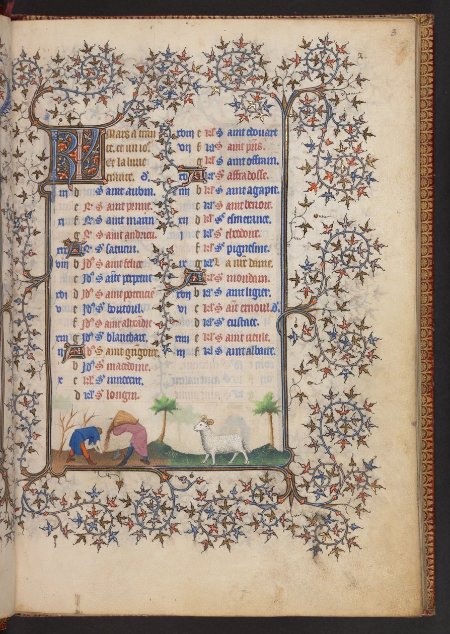 Saat Kitabı, Add MS 32454 f.3r, Fransa by French School