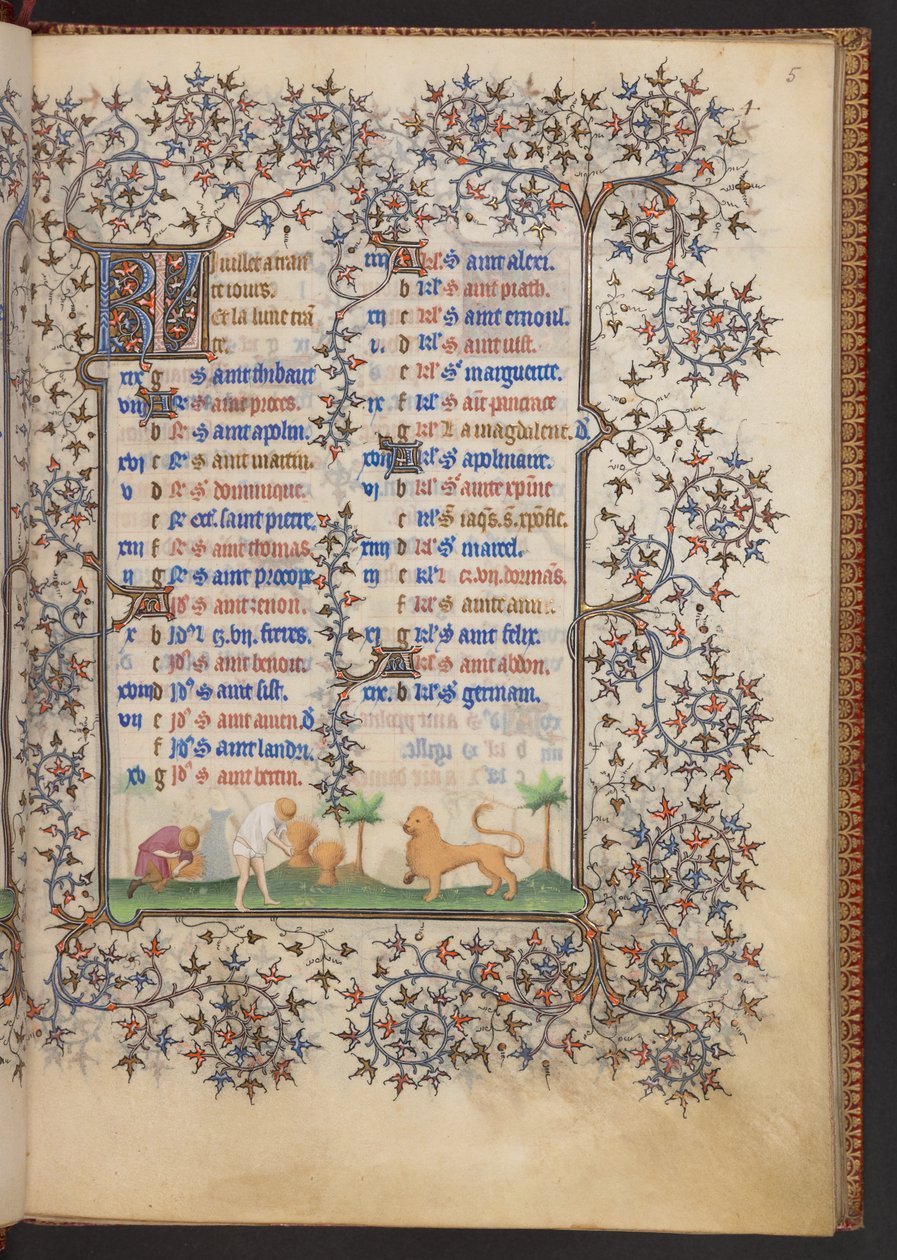 Çalışma Saatleri Kitabı, Add MS 32454 f.5r, Fransa by French School