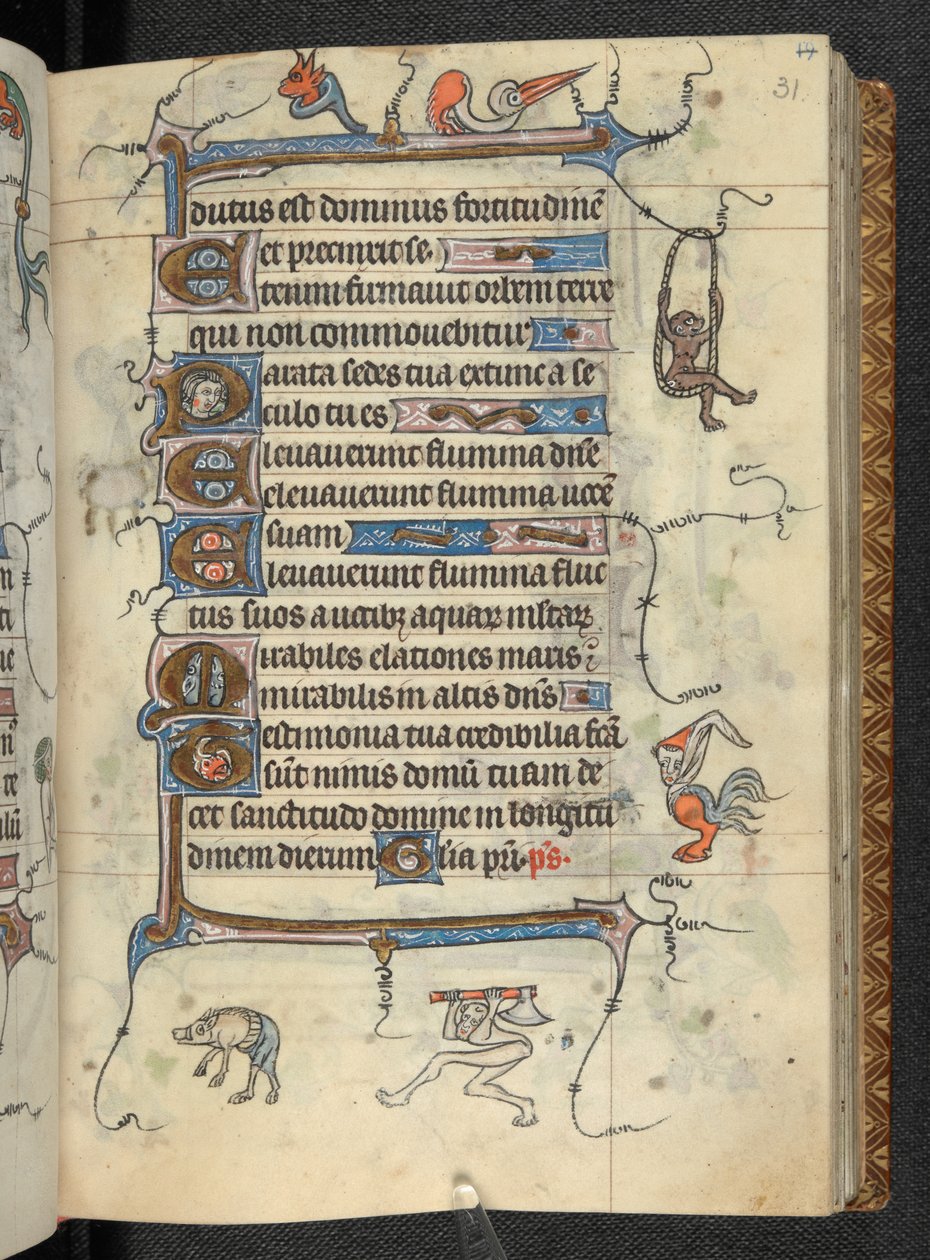 Saat Kitabı, Aziz Ömer'in kullanımı, MS 36684, f.31r, c.1318-25 (parşömen) ekleyin by French School