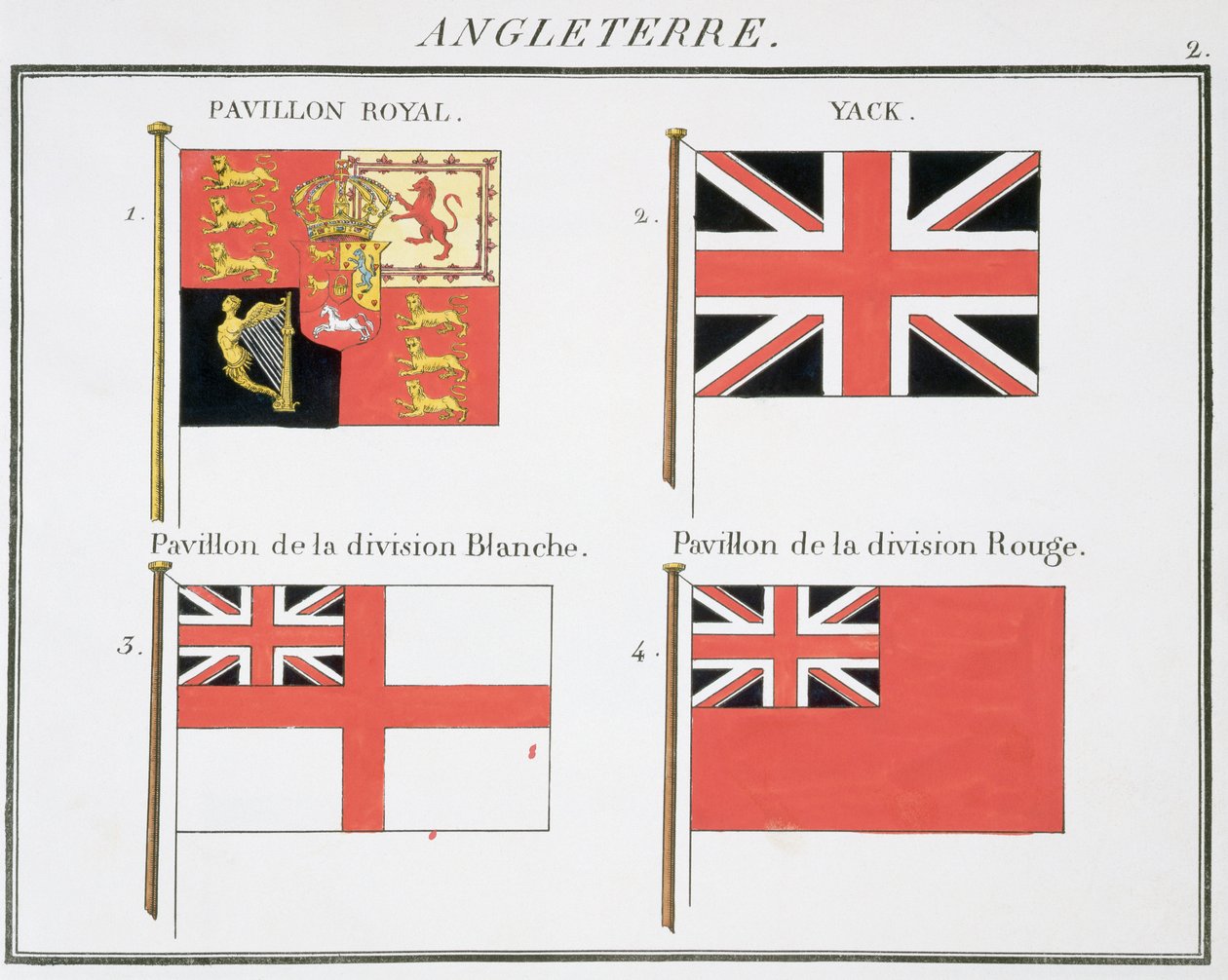 İngiliz Denizcilik Bayrakları, Fransız Bayraklar kitabından, c.1819 by French School
