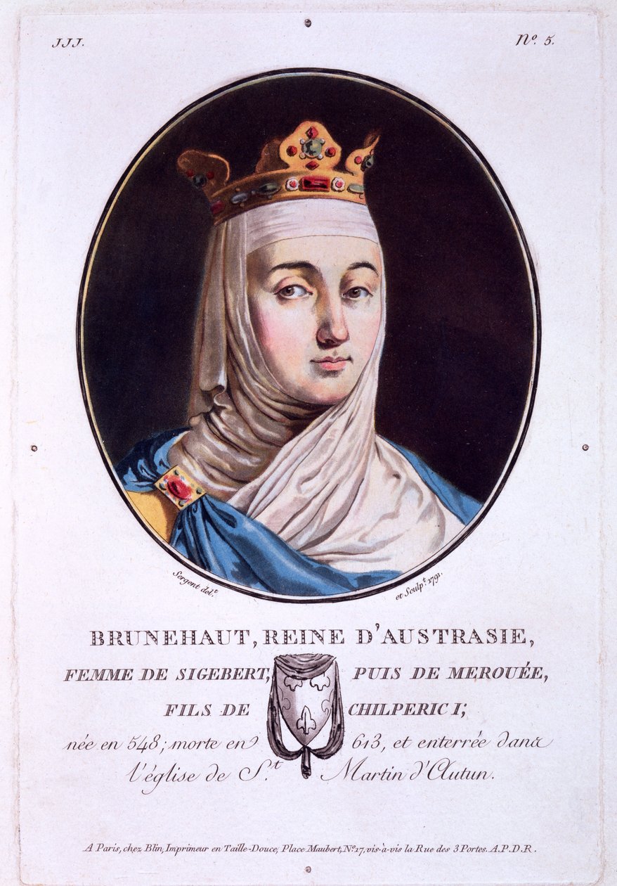 Brunhilda, Austrasia Kraliçesi, Portreler of Great Men, Mellious Women ve Fransa