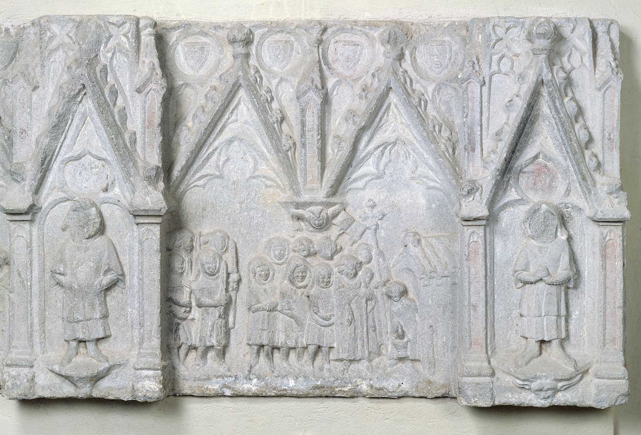 Defin Sahnesi (tabutun önü) (kumtaşı) by French School