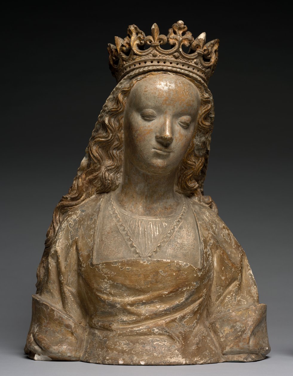 Anne de Bretagne adlı büst, c.1500 (taş) by French School
