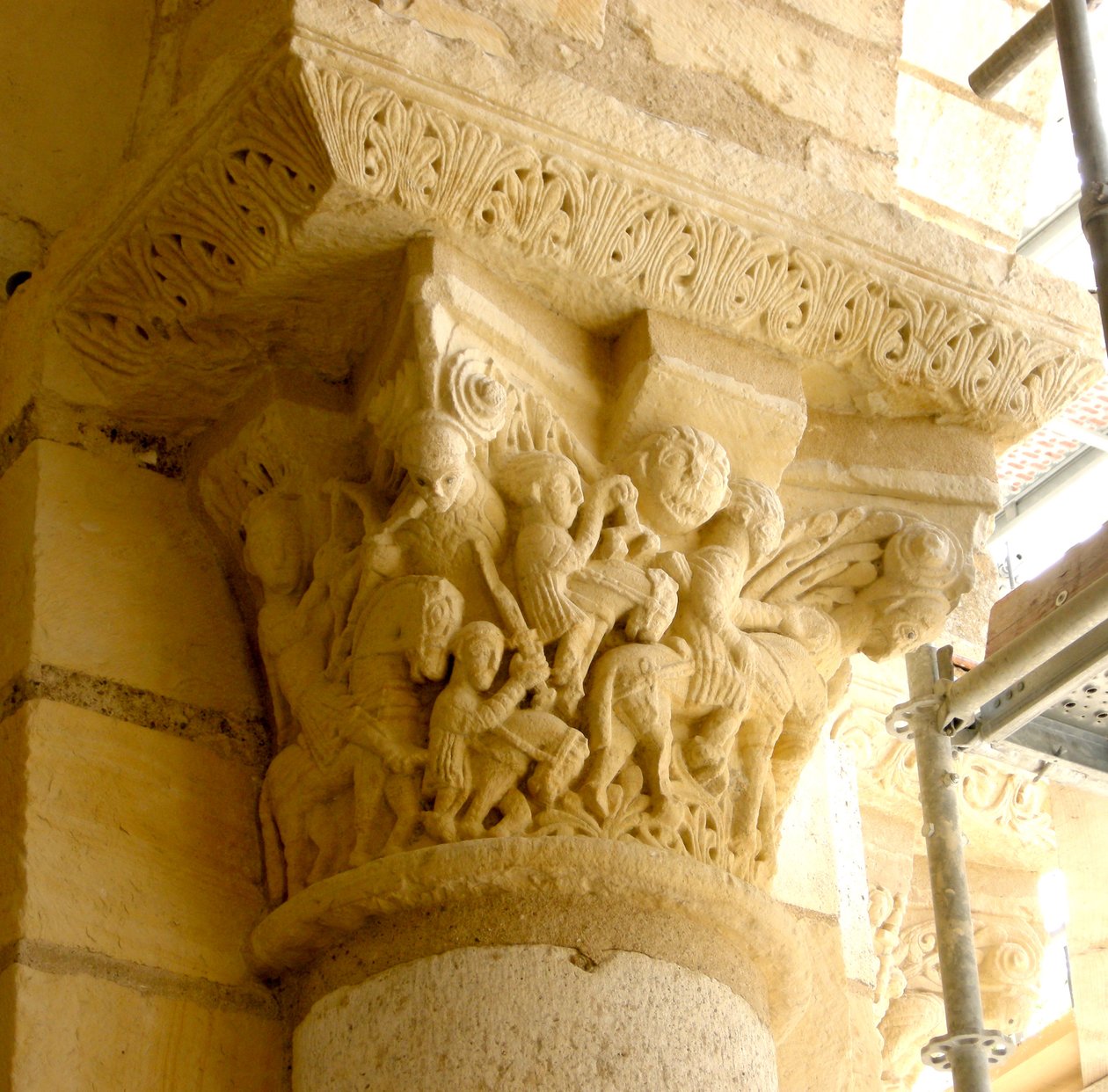 Üç atlıyı gösteren sermaye by French School