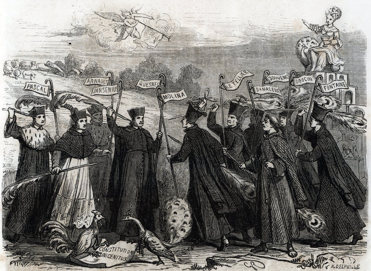 Unigenitus hakkında karikatür, 1713