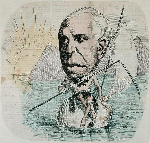 Auguste Nelaton (1807-73) 1869 karikatürü (renkli gravür) by French School