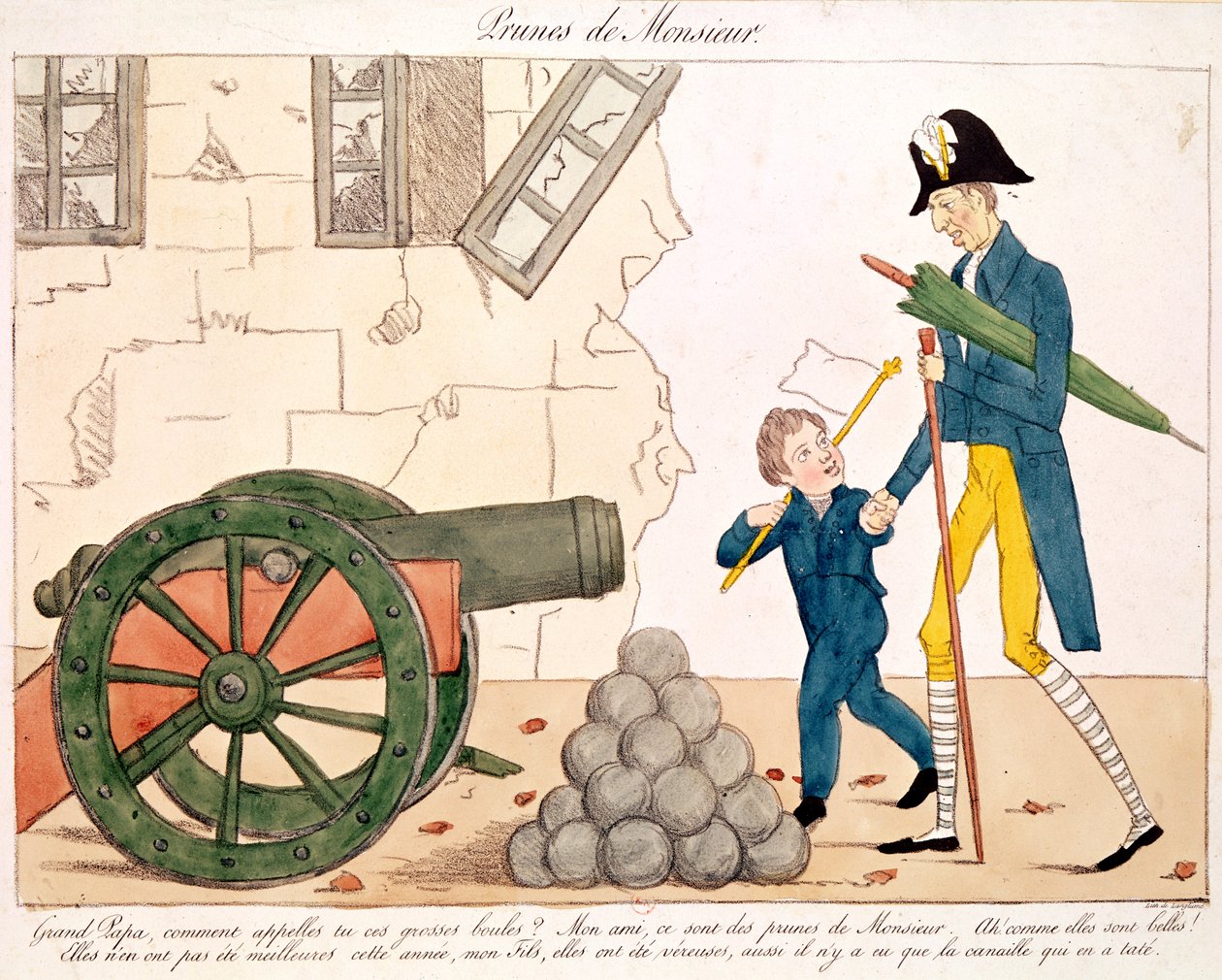 Caricature of Charles X (1757-1836) and the Henri (1820-83) Duc de Bordeaux, 25th July 1830  by French School