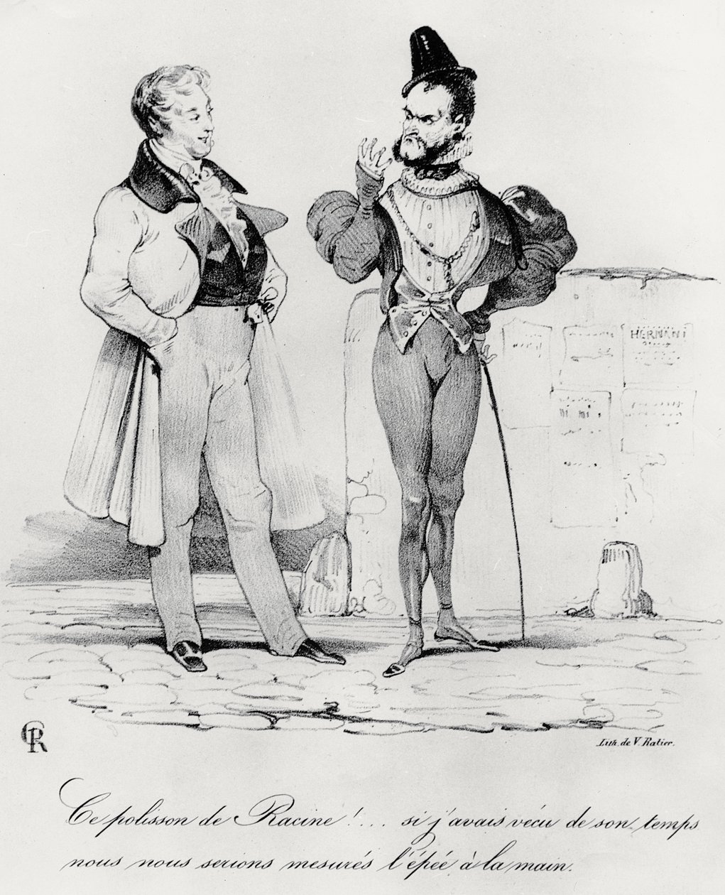 Hernani Zamanında Romantik Dramaların Karikatürü, Victor Hugo 1802-85) (1829) by French School
