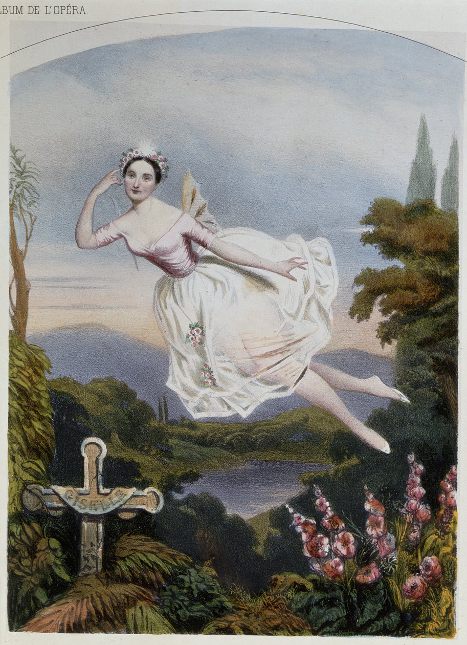 Adolphe Adam'ın (1803-56) aynı adlı balesinden Giselle rolünde Carlotta Grisi (1819-99) by French School