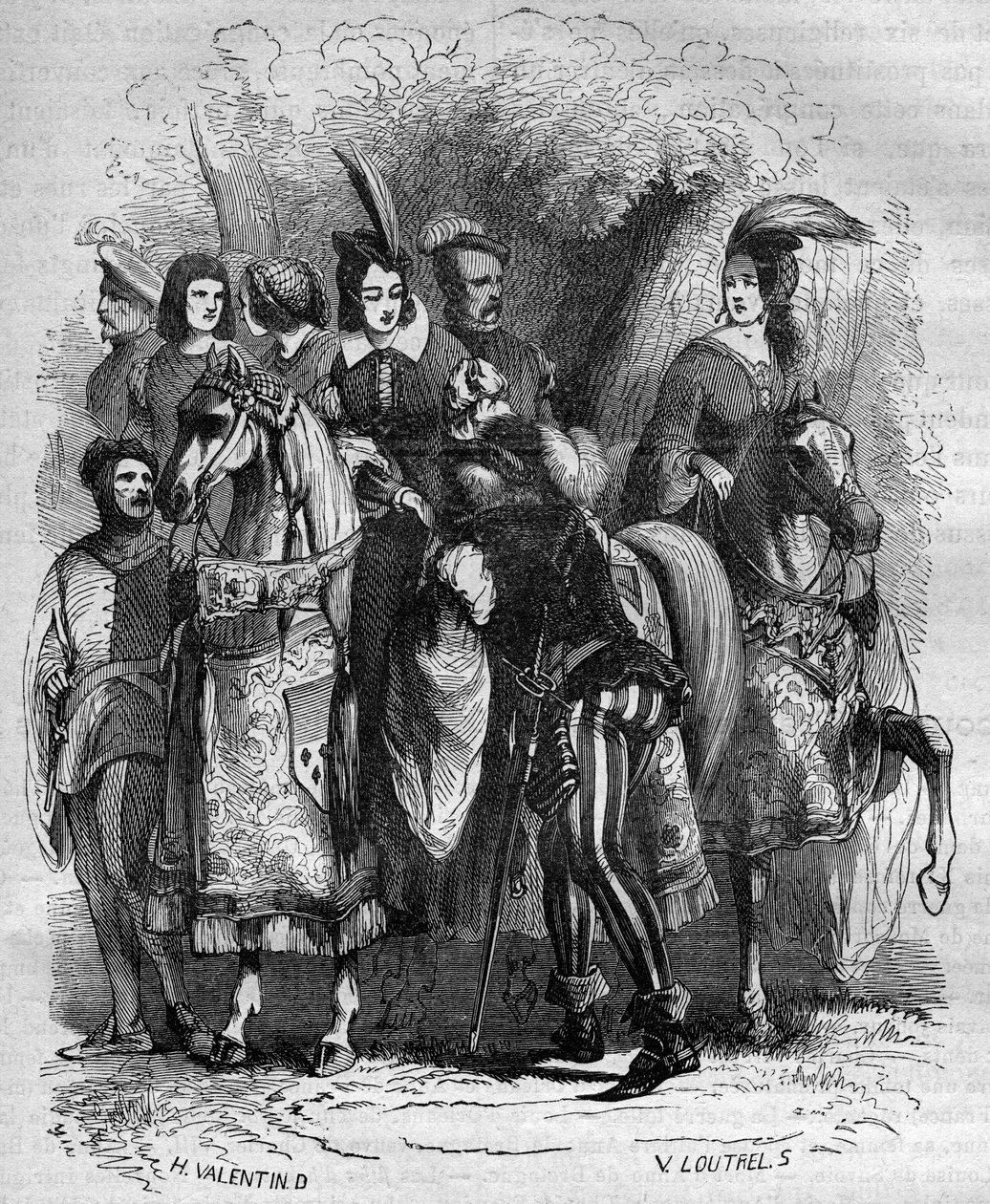 Nesle Kulesi Örneği: Burgonya Prensesi Marguerite (1290-1315) ve iki kız kardeşi (Jeanne ve Blanche) zina ile suçlanıyor - “Antik çağlardan buraya dünyanın tüm halklarında fuhuş ve sefahat tarihi” gravürü by French School