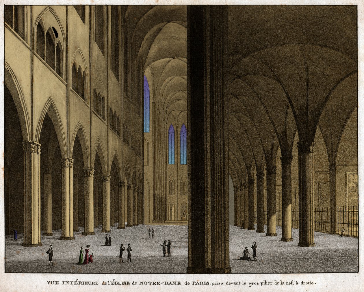 Notre Dame de Paris Katedrali. (gravür, yaklaşık 1850) by French School