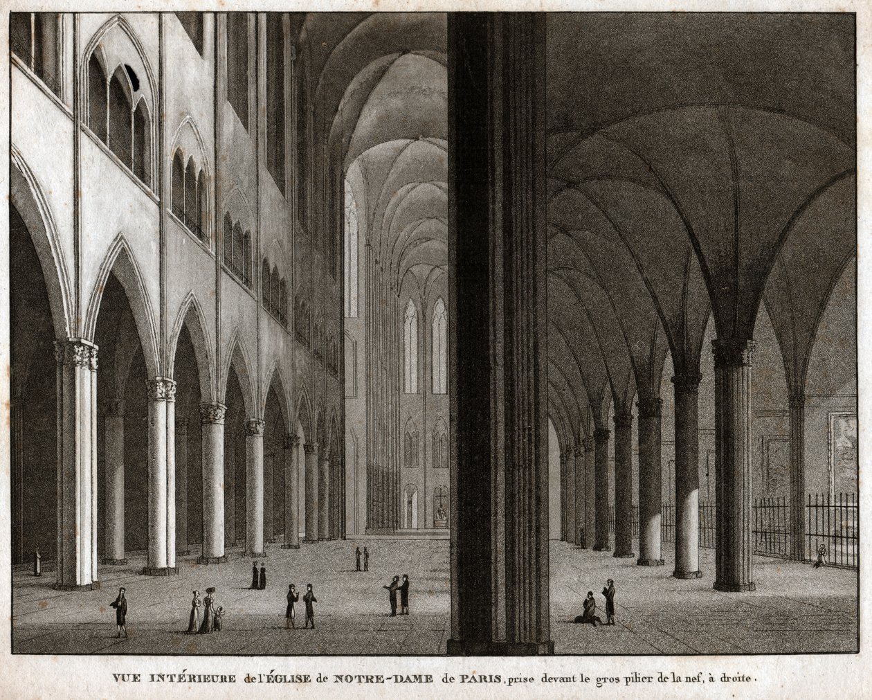 Notre Dame de Paris Katedrali. (gravür, yaklaşık 1850) by French School