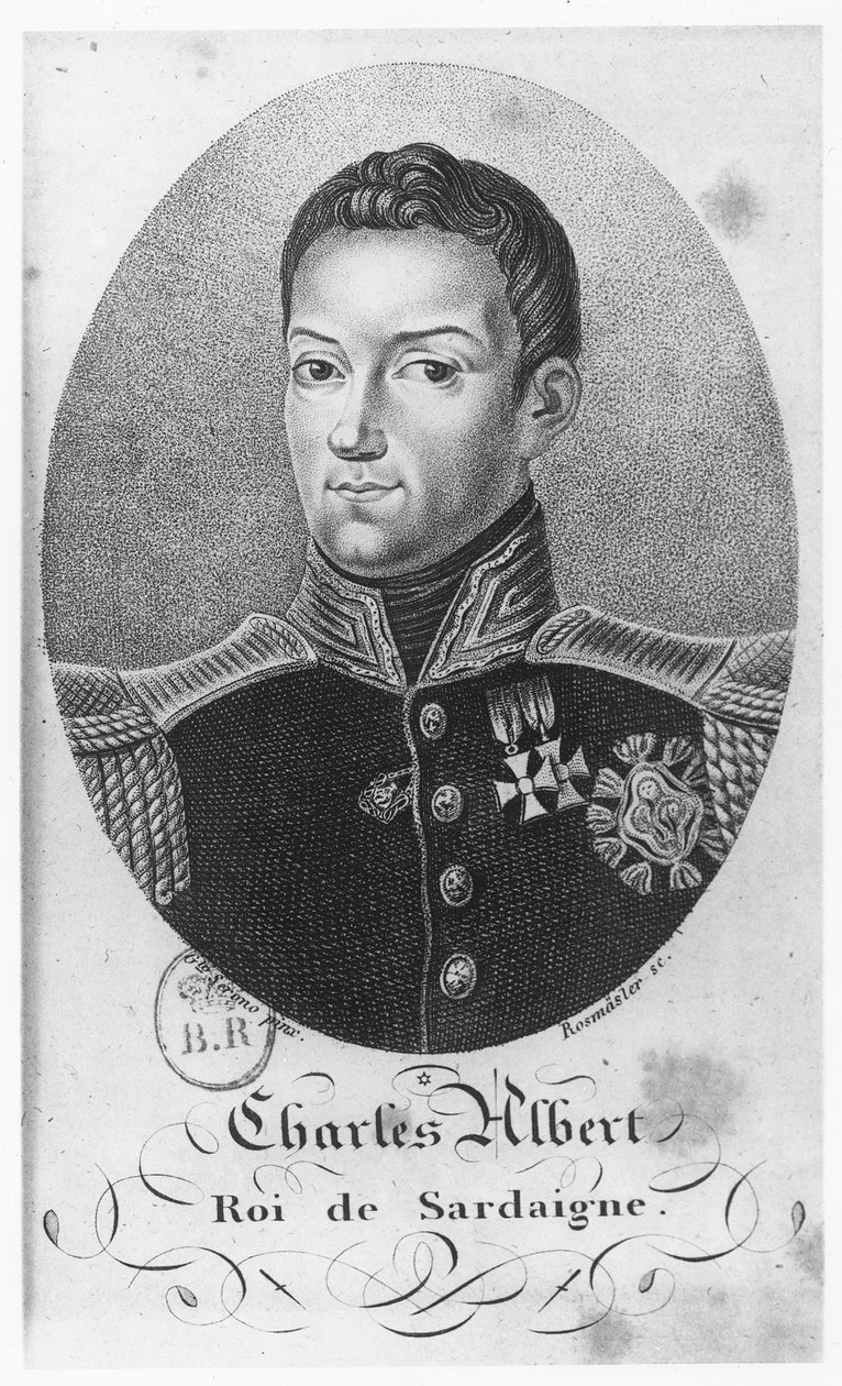 Charles Albert, Sardunya Kralı (gravür) by French School