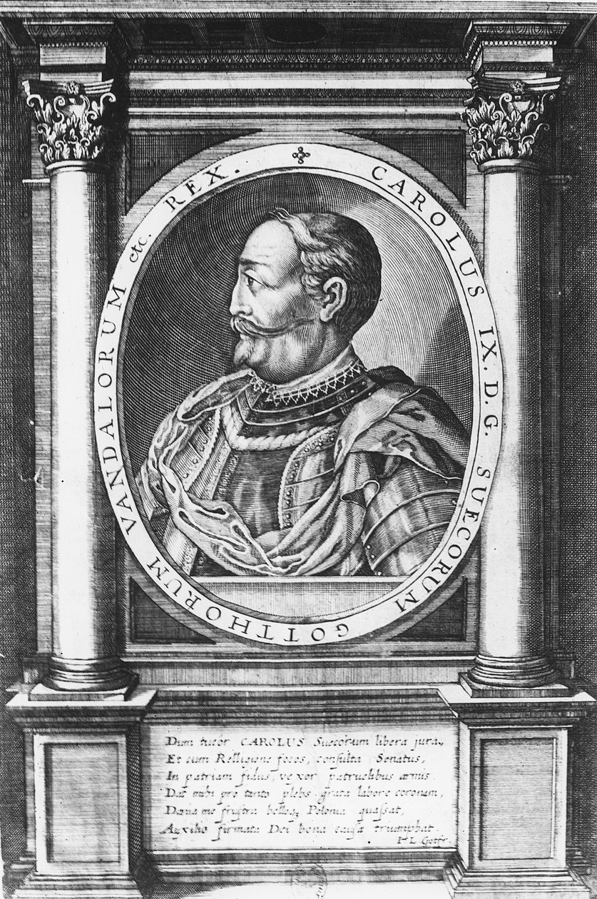 Charles IX, İsveç Kralı (gravür) by French School