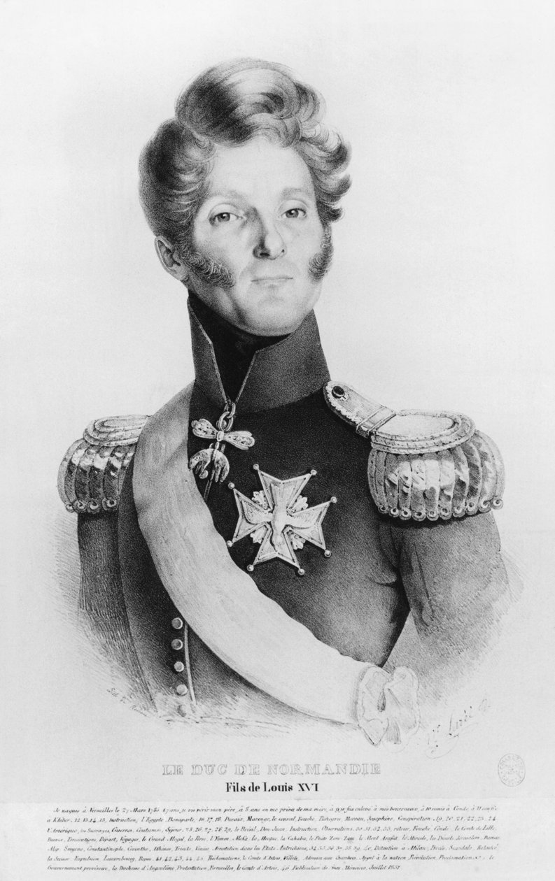Charles de Bourbon, Normandiya Dükü veya Baron Richemont, Fransa tahtına Kral Louis XVII olarak hak iddia ediyor, c.1831-35 by French School