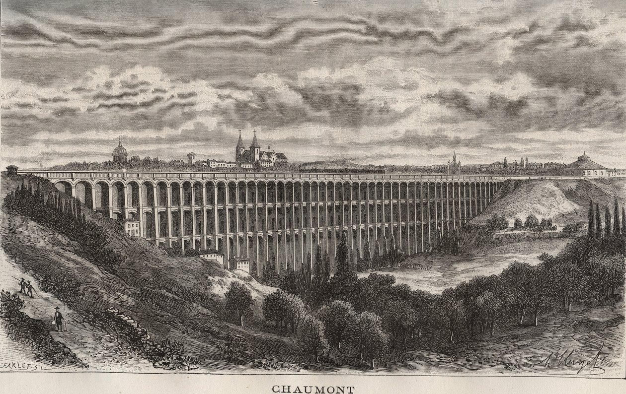 Chaumont - Haute-Marne - V.A. Malt-Brown tarafından “La France illustrée: coğrafya, tarih, istatistiksel yönetim” de gravür. 1884 by French School