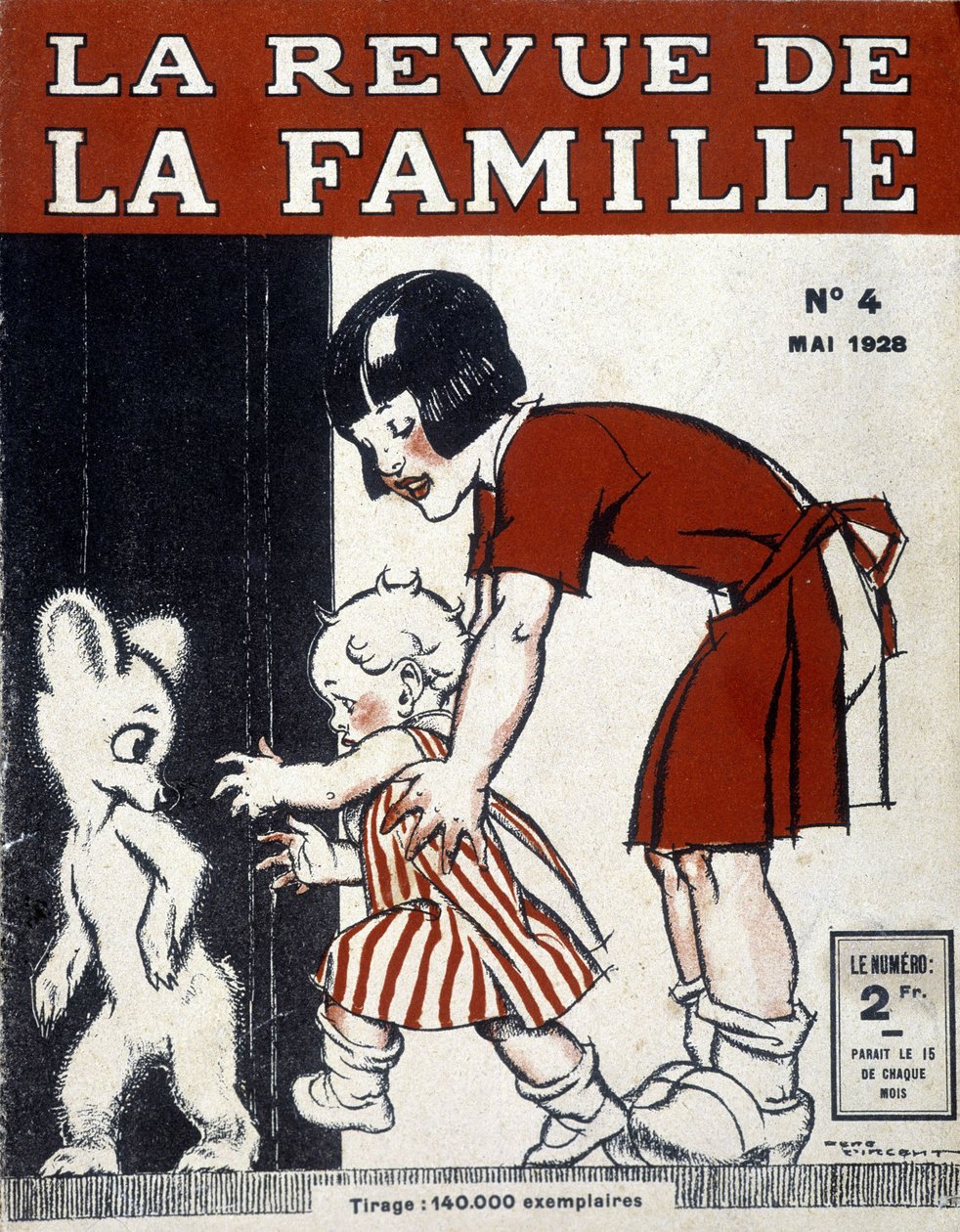 Çocuklar ve Pooh. Mayıs 1928 tarihli "La revue de la famille" dergisinin kapağı. by French School