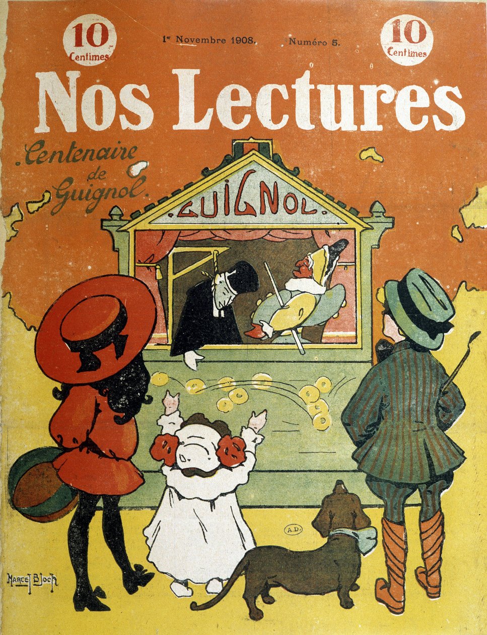 Bir guignolün önündeki çocuklar - “” Okumalarımız” da, 01/11/1908 by French School