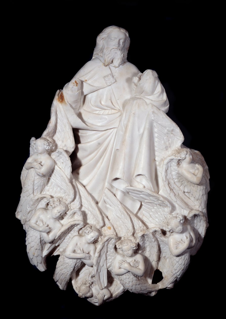 Mesih melekleri çevreler. Mermer heykel, Fransız okulu by French School