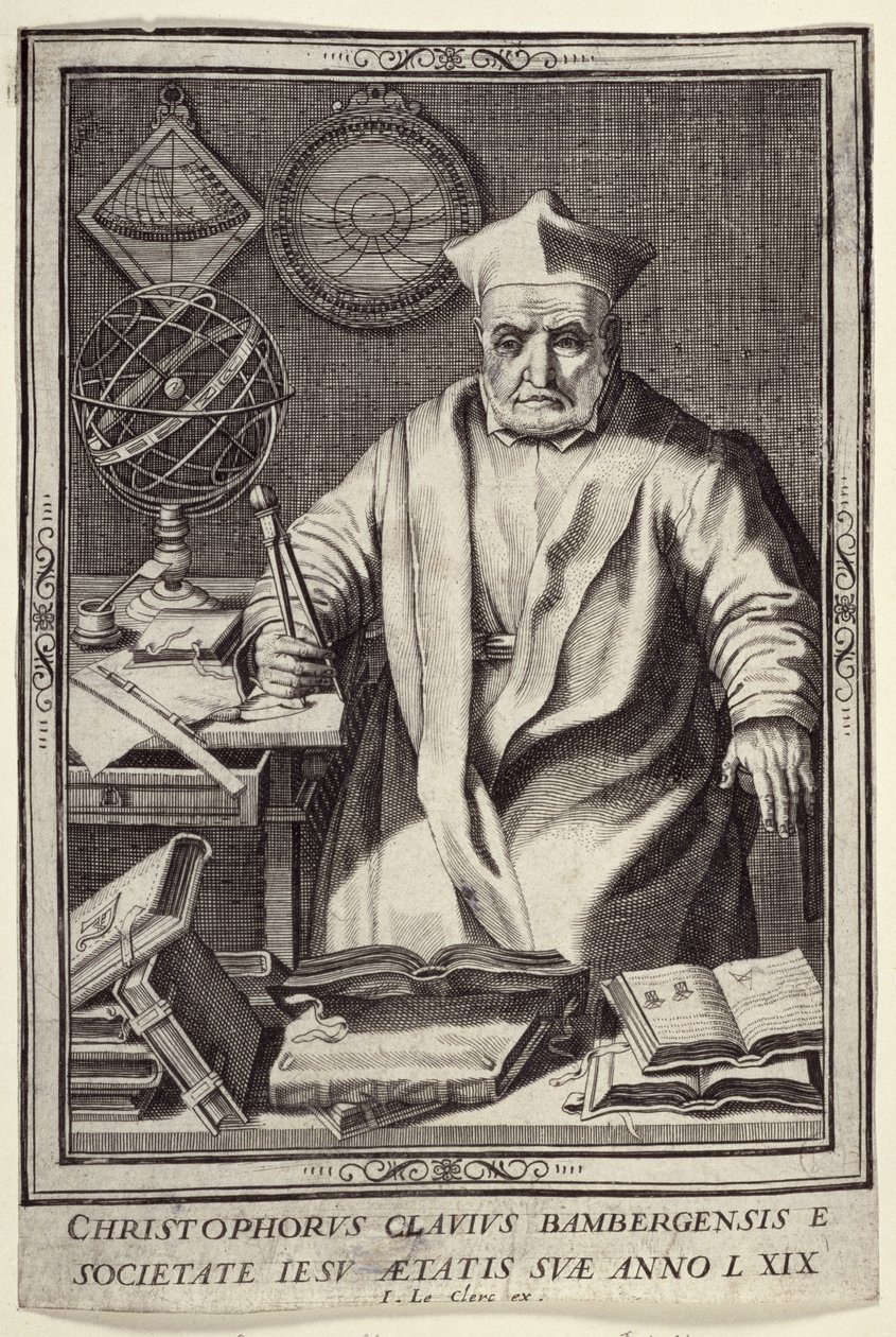 Christopher Clavius (1537-1612) 69 yaşında, Jean Le Clerc tarafından yayınlandı, c.1606-07 by French School