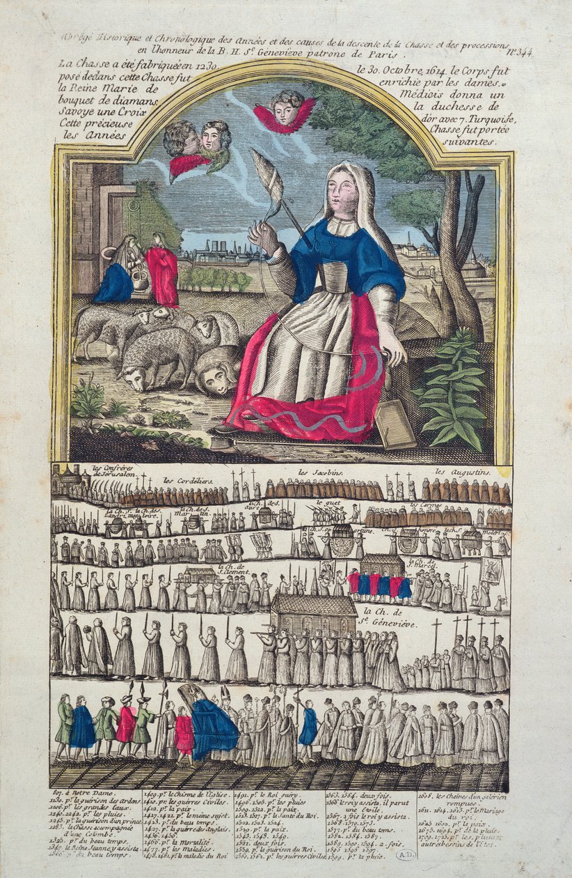 St. Genevieve alayının kronolojisi ve tasviri by French School