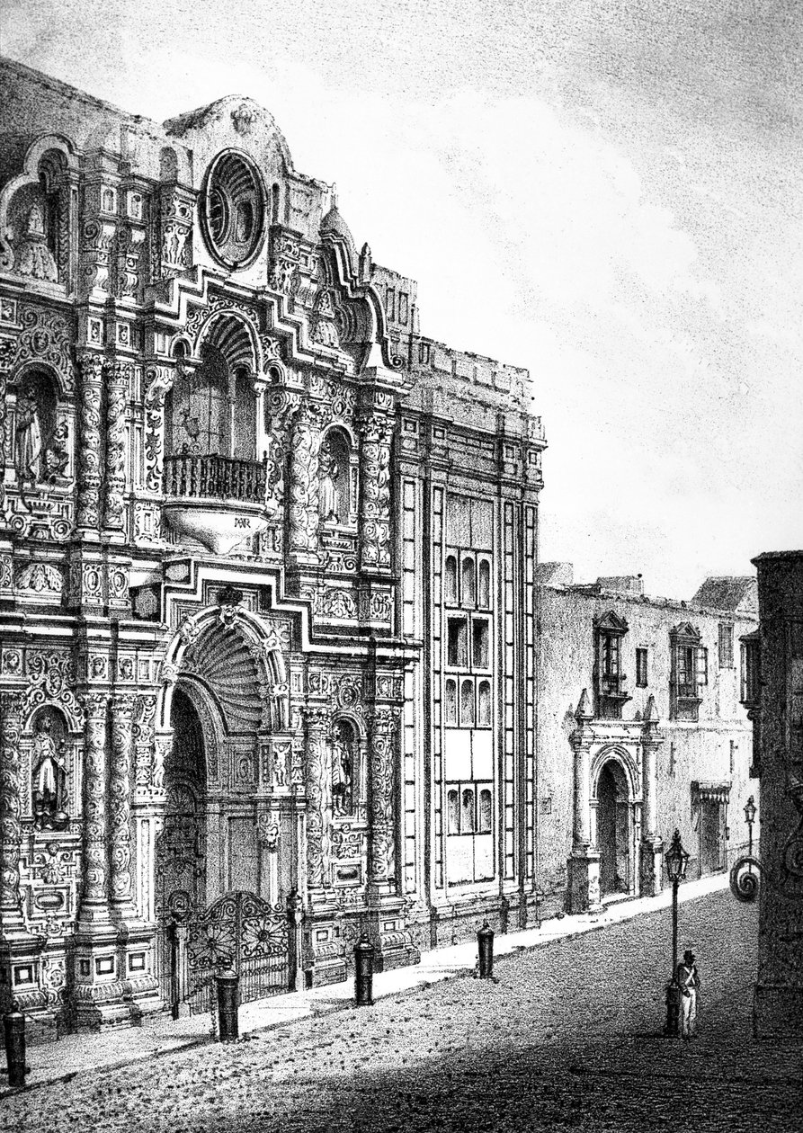 Merhamet Kilisesi, Lima (gravür) by French School