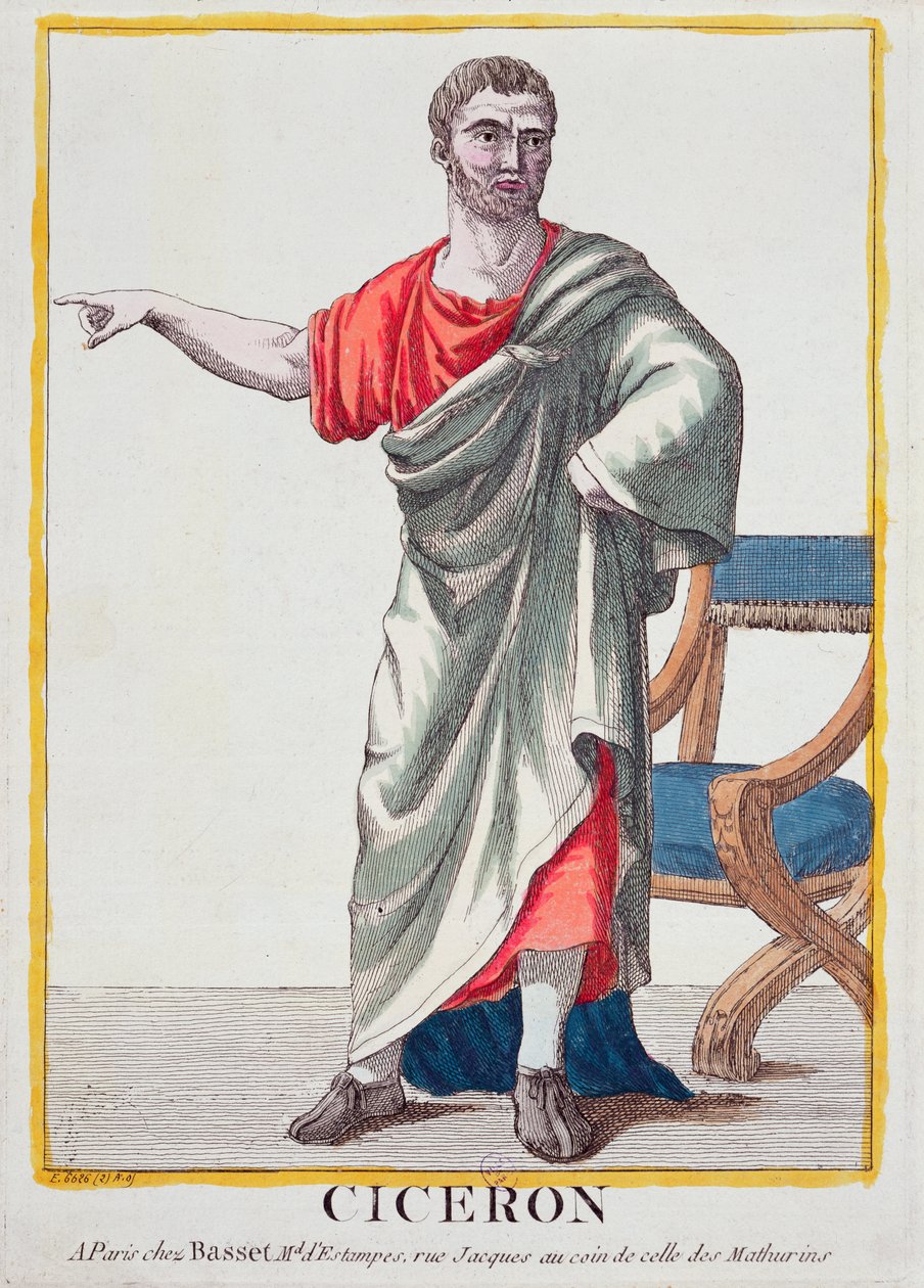Cicero (renkli gravür) by French School
